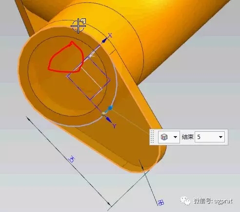 NX10实例教程——弯管底座（草图绘制平面为异向面时，方向处理）的图25